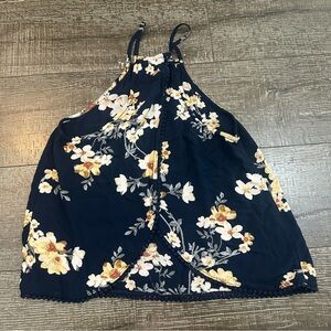 American Eagle Outfitters Navy Floral Tank Top